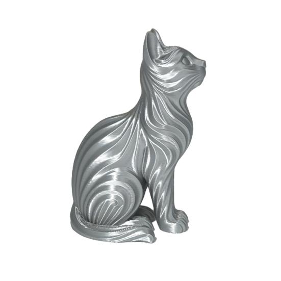 3D Printed Cat Figurines Modern Artistic Cat Ornaments for Cat серебряный