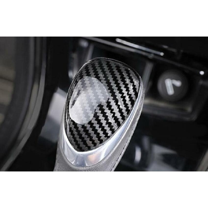 Carbon Fiber Style Console Gear Shift Knob Cover Trim For Cadillac ATS 2013-