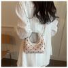 Polka Dot PU Leather Bag with Detachable Strap Lace Ruffled Handle Cute Bow Casual Purse for Daily Use