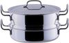 GEO-25M Geo Pot with Steamer, 9.8 Inches (25 Cm), Made In Japan, Compatible with Induction All Heat Sources, 7 Layers, 15 Year War