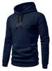 Men's Hooded Sweatshirt Casual Long Sleeve Pullover Plaid Embroidered Patch Drawstring EU Size