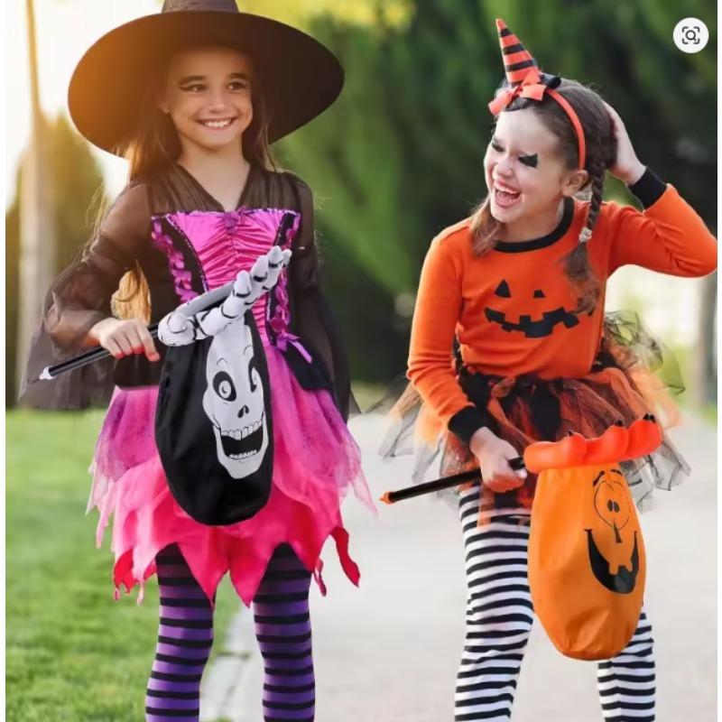 1pc Candy Bag Creative Halloween Palm Pumpkin Skull for Kids Trick Treat Gift Party Supplies Halloween Begging for Candy Bag