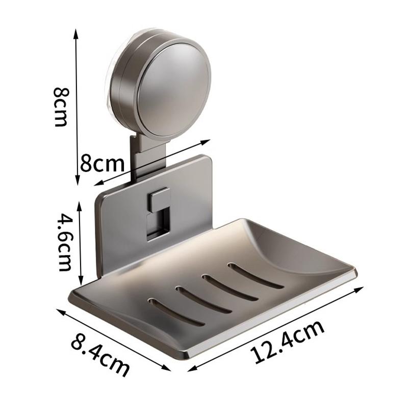 Suction Cup Soap Holder Wall Mounted Soap Storage Drain Rack Bathroom Shower Soap Holder Household Soap Tray Storage Organizer