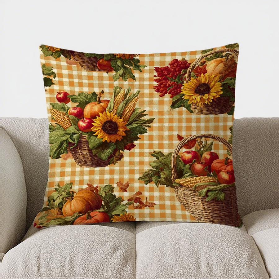 Cute Christmas Deer Pattern Throw Pillow Cover With Short Plush Print Living Room Sofa Decoration Cushion Cover Pillow Covers