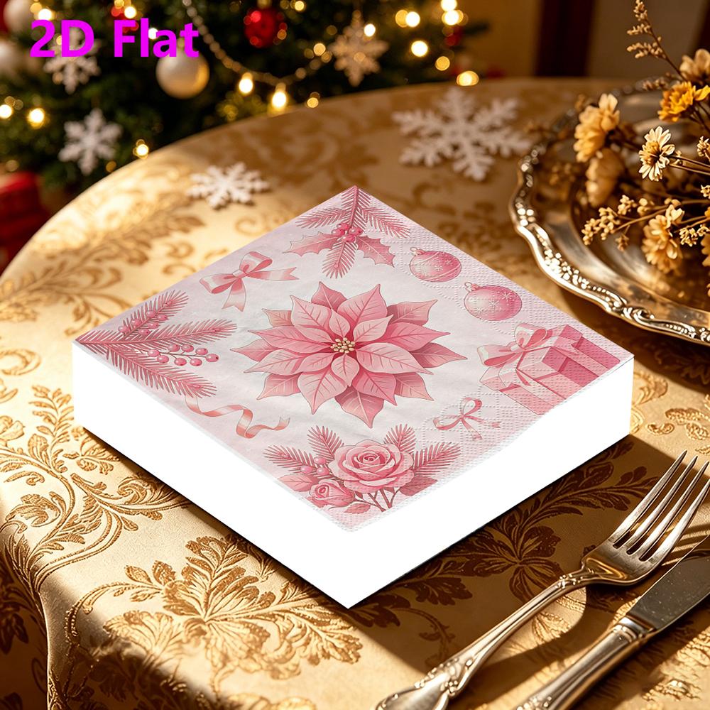 20pcs Disposable Napkins with Flower Pattern Print for Wedding,Parties,and Daily Use for Thanksgiving Fall Christmas Table Decoration