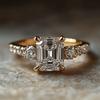 Women's Cutting Synthetic Zircon Ring, Simple and Stylish Design, Suitable for Daily Wear and Gift Giving