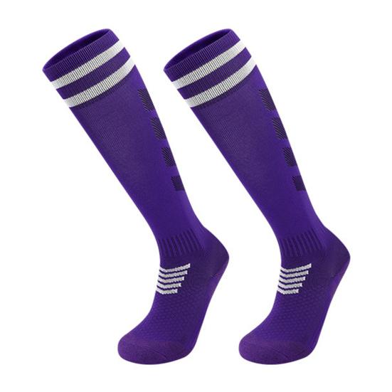 Knee High Soccer Socks for Men Women Stretchy Compression High Tube Socks Striped Athletic Socks for Football Baseball Softball