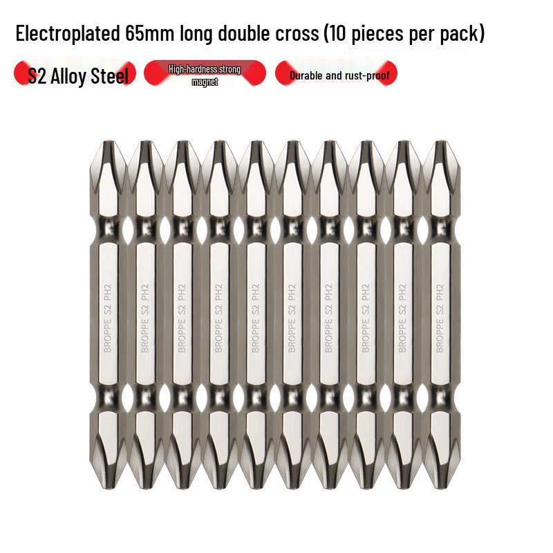 Double-Ended Magnetic Cross & Flathead Electric Screwdriver Bit Set