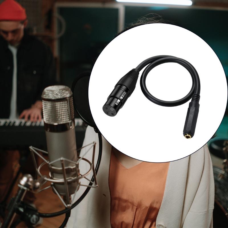 1/4 TS/TRS Buchse auf XLR Adapterkabel, XLR auf 1/4 Stereo Symmetrisches Audioanschlusskabel für Mikrofon PC Lautsprecher