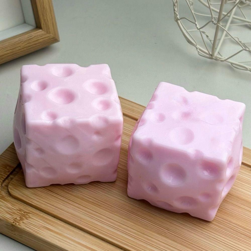 Soundeffekte Käse gequetscht Würfel Knuspriger Käse Quetschspielzeug Käse Stressball Büro Schreibtisch Spielzeug