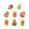 8pcsSet Simulation Fruit Capybara Figure Toy Mini Figurine Desktop Decoration Model Ornaments Toys Garden Home Desk Decor