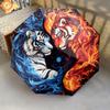 1 PC Automatic Folding Umbrella - Yin Yang Tiger Pattern, Portable & Foldable Design with 8 Ribs, Christmas Birthday Gifts