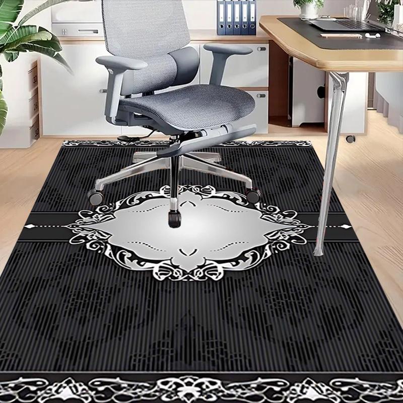 1PC Black and white, floral pattern Extra Large Non Slip Floor carpet, Office, family, bedroom Large Area Rug Indoor Rugs