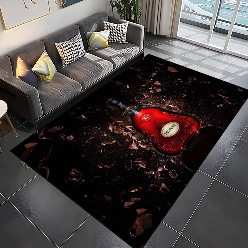 15 Size Hennessy Brandy Pattern Rug Carpet for Living Room Bathroom Mat Creative Doormat Carpet for Bedroom Home Decor