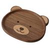 Cute Bear Plate Ebony Walnut Japanese Style High Value Wooden Plate Cartoon Fruit Serving Tray Round Bear Plate