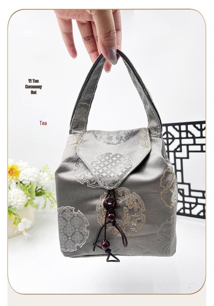 Brocade Tea Set Storage Bag: Portable, Customizable Cloth Bag for Tea Can Storage