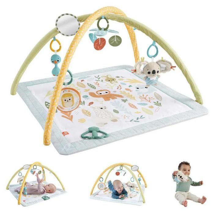 Tapis d'activités - Fisher Price - Animaux Gym Sensimals - Jouets sensoriels - Portable - Évolutif