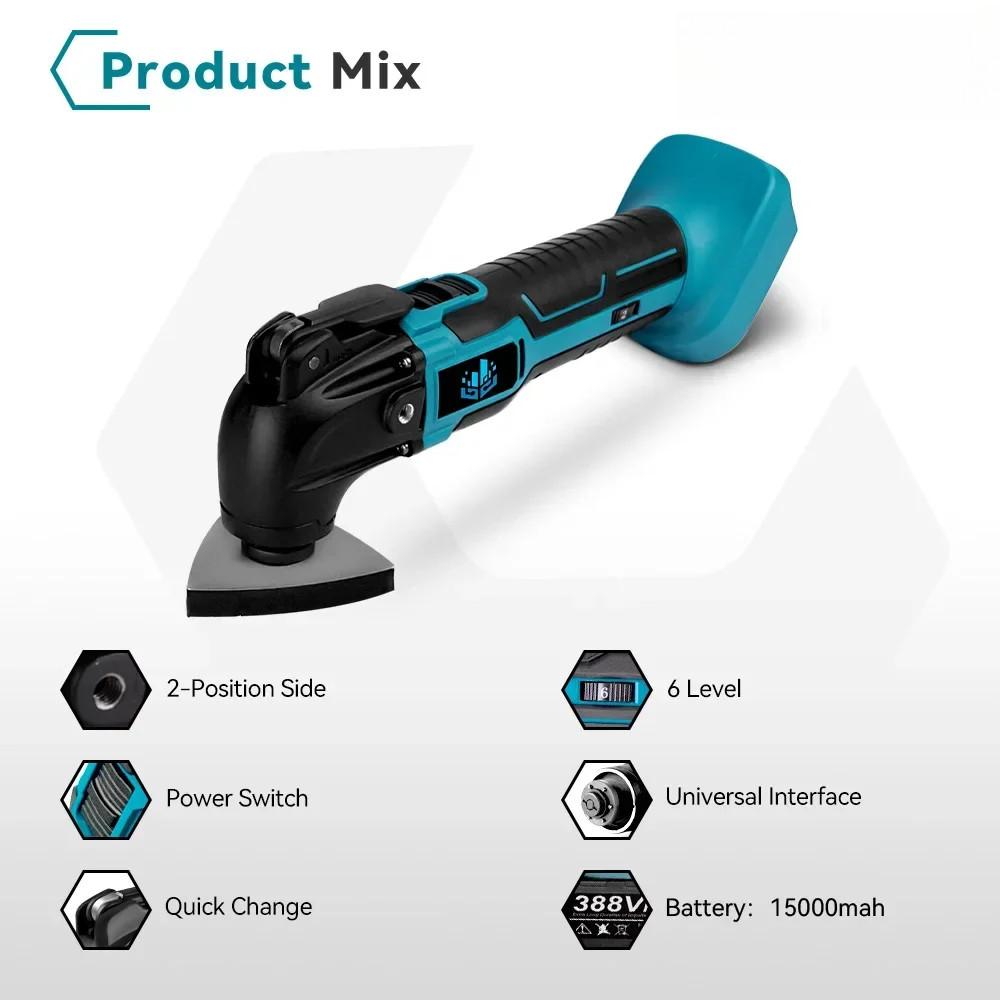 20000PM 6 Level Electric Decoration Trimmer Cordless Multifunction Oscillating Tool Vibration Woodworking Tool