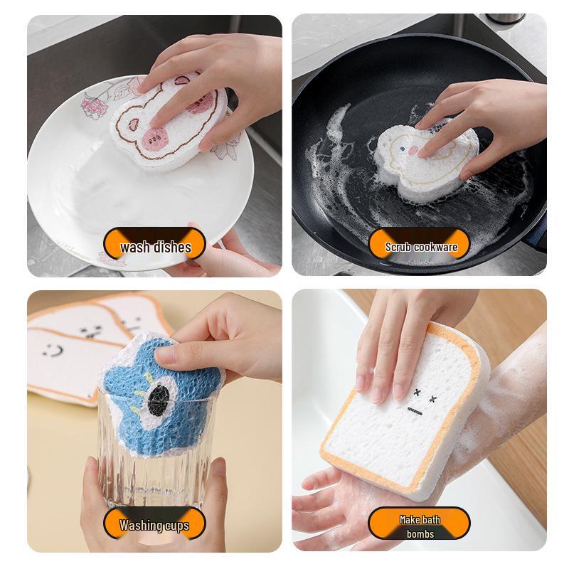 Gommino Magico Multifunzione in Cotone di Polpa di Legno: Spugnetta Rimuovi Macchie Potente per Cucina & Lavastoviglie