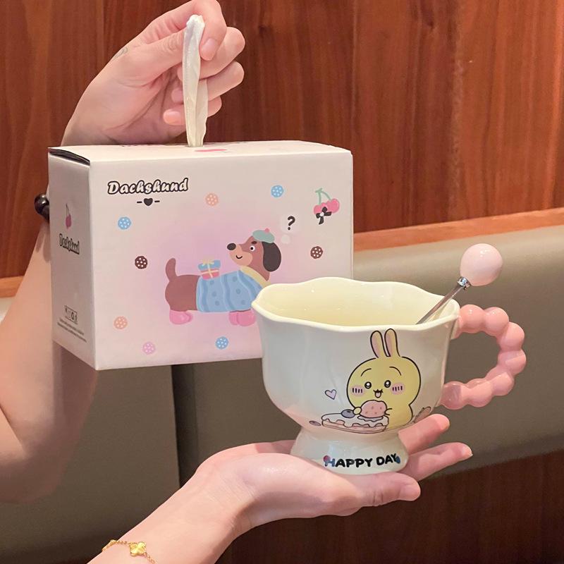 Birthday Gift for Girls Cute Usaqi Ceramic Mug for Friends and Classmates Children's Souvenir Graduation Gift