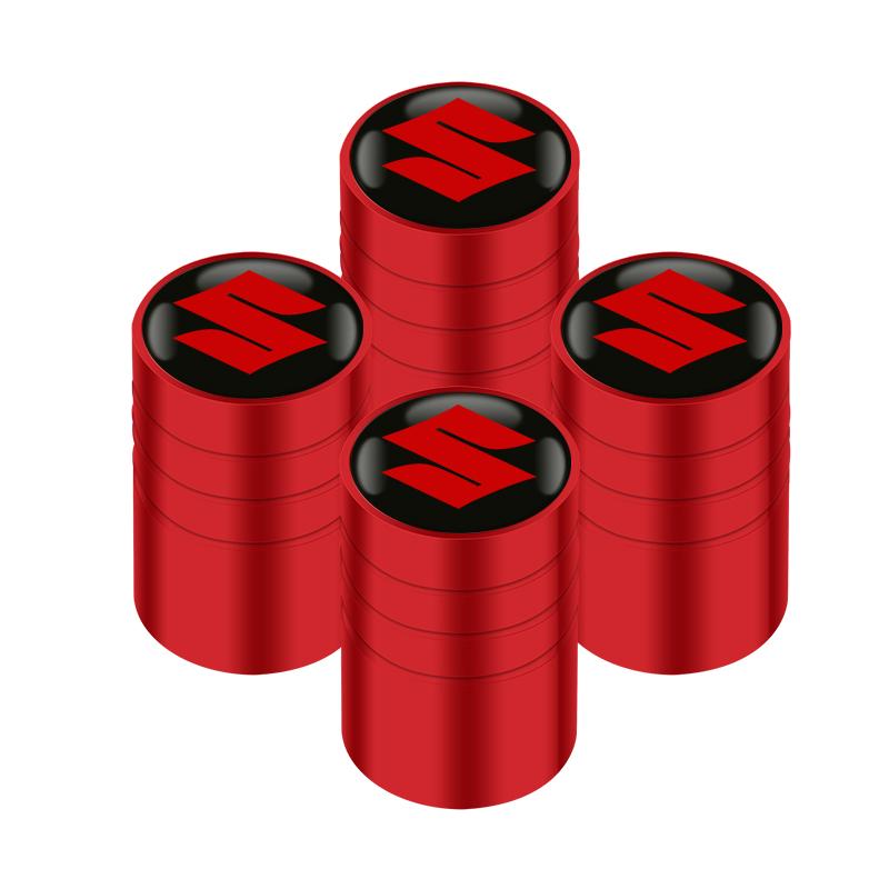AAGK1 Car Styling 4Pcs Metal Wheel Tire Valve Caps Stem Case For Suzuki Grand Vitara Sx4 Swift Alto Jimny
