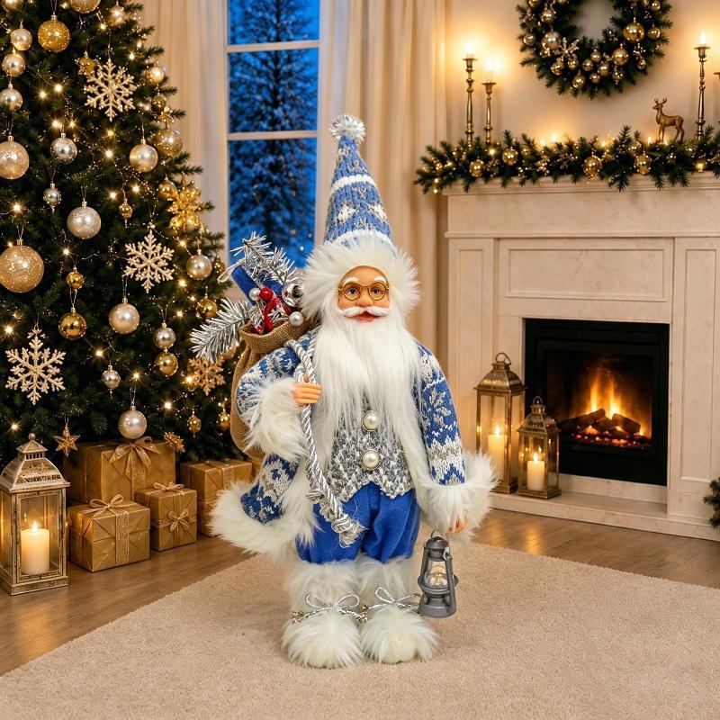 2026 Weihnachtsdekoration für Zuhause Weihnachtsmann Plüschpuppe 30cm Navidad Party Deko Xmas Ornamente Neujahrsgeschenk