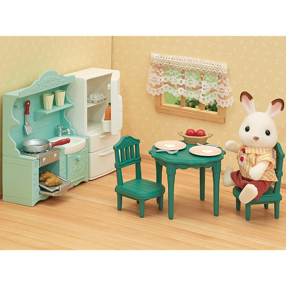 Sylvanian Families Dining Room Set ST Mark Certified Toy for Dollhouse Ages 3+