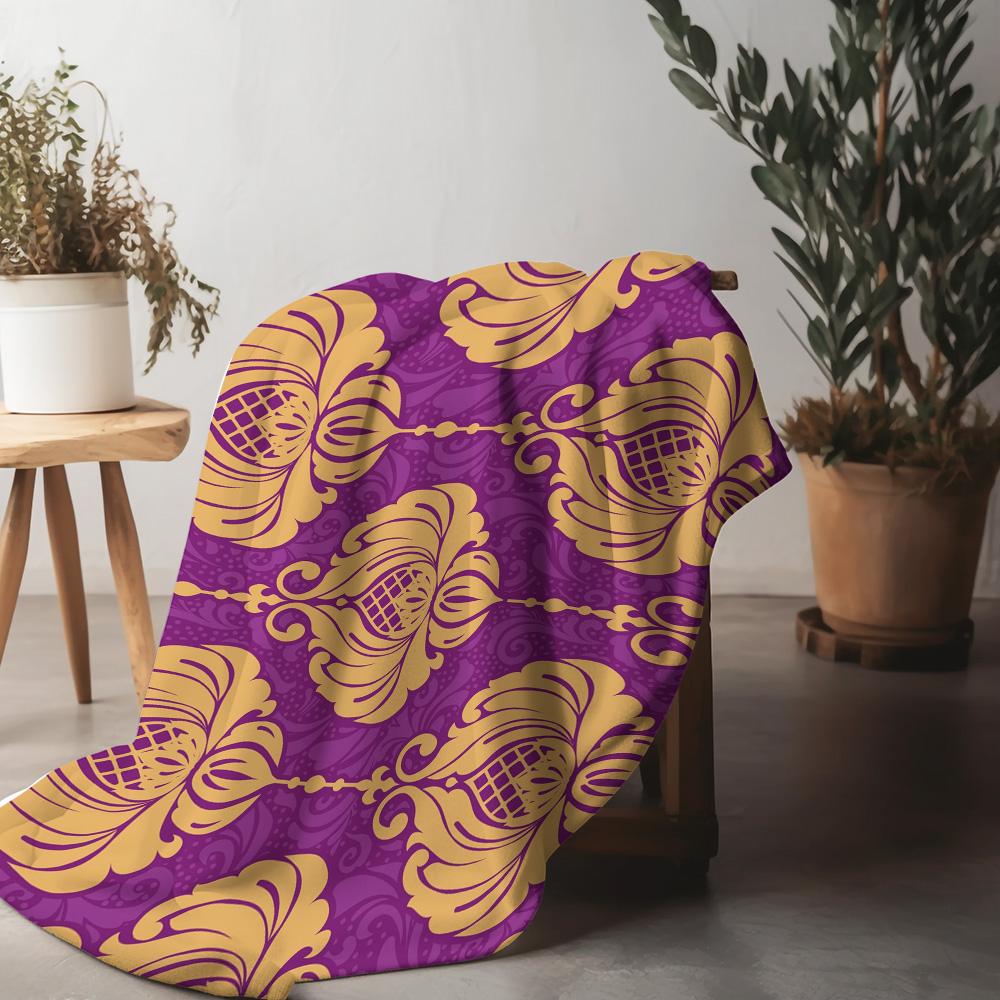 Luxurious Velvet Throw Blanket Floral Pattern Sofa Bed Decorative Cushion Cover for Home Living Room Bedroom