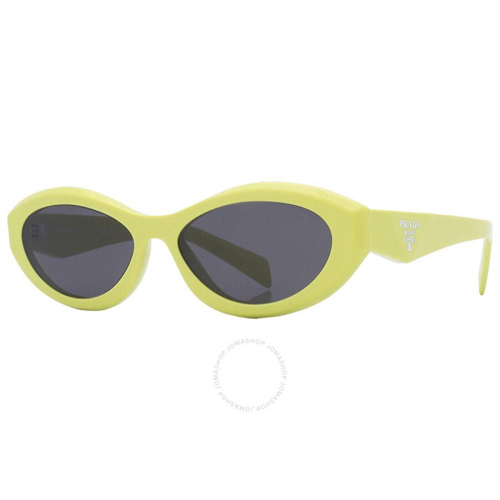 Prada Dark Gray Oval Ladies Sunglasses Pr 26zs 13l08z 55