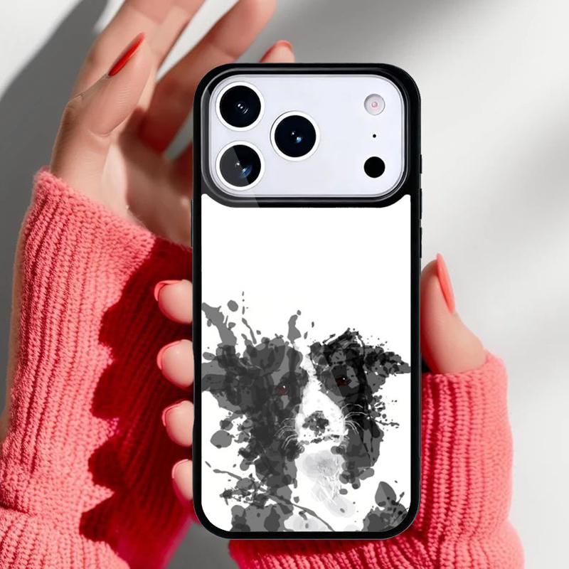 Border Collie Watercolor Phone Case for iPhone 17 16 15 14 13 Pro Max Back Cover for 12 11 Pro Coque