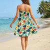 Women's Casual Strapless Sundress Sleeveless Floral Print Smocked Bodice Summer Beach Dress Lightweight Relaxed Fit