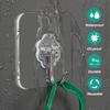100-300PCS Transparent Stainless Steel Self-Adhesive Hooks Bathroom Towel Clothes Storage Sticker Hooks Key Hangers Storage