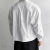 2026 Spring and Autumn New Men's Long-Sleeve Striped Shirt, Loose Short Base Shirt