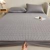 1 PC Waterproof Bedcover Fitted Sheet Bed Mattress Cover Thickened Quilted Soft Comfortable Breathable Solid Color Bedding Mattress Cover