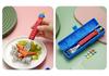 Children's Portable 304 Stainless Steel Tableware Set: Cartoon Building Block Lunch Box with Spoon & Fork.