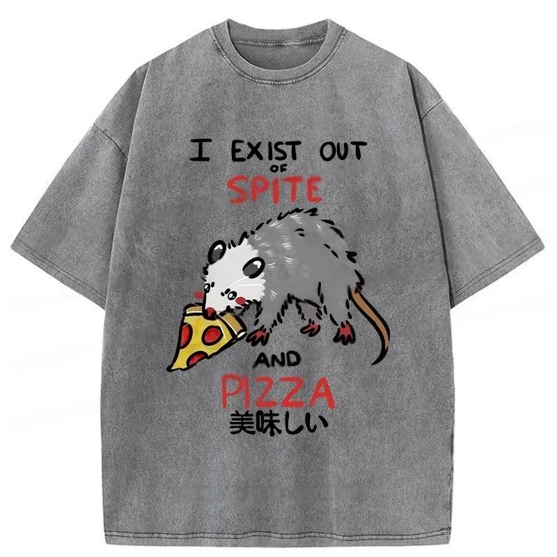 

Oversized Cotton Tops Fashion Funny Delicious Pizza Japan Washed T-Shirt Harajuku Short Sleeve Y2K Unisex Man Clothings 3XL
