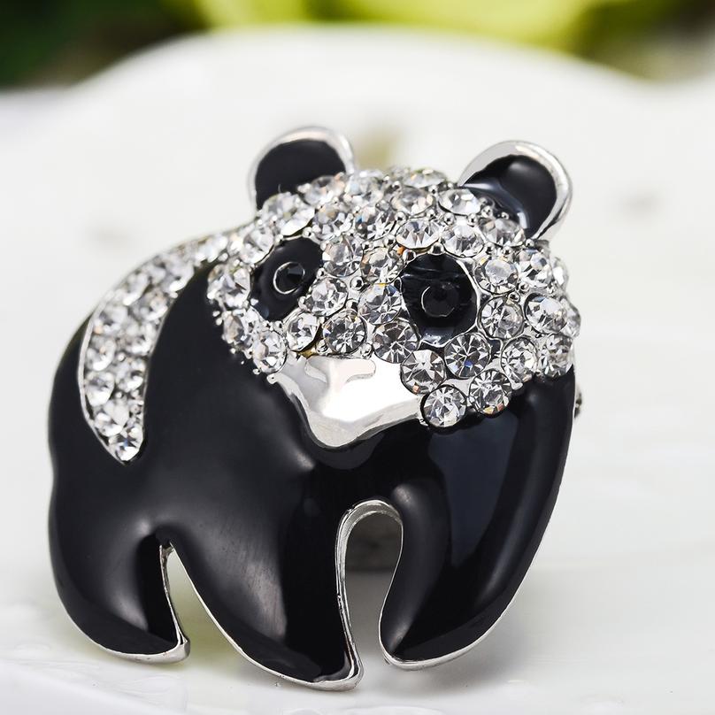 Wykwintny obraz olejny skarb narodowy broszka panda modna i wszechstronna zwierzęca broszka wysadzana diamentami odzież