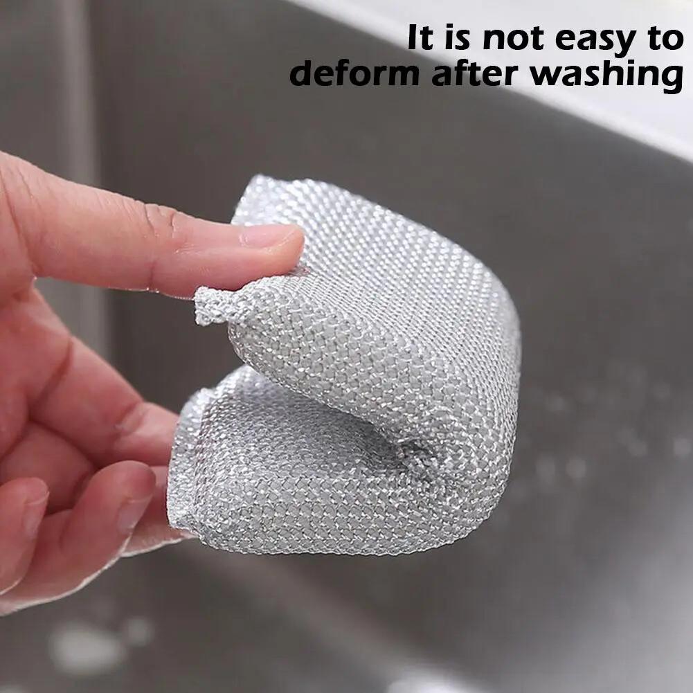 Ocelový drát Houba na mytí nádobí Oboustranná čisticí houba Nepřilnavá olejová kuchyňská utěrka na nádobí Opakovaně použitelný domácí čisticí nástroj