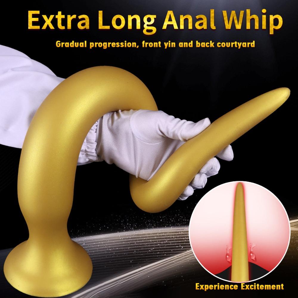Extra Long Silicone Anal Plug with Large Tail - Safe Comfortable Adult Masturbation Massage Sex Toy
