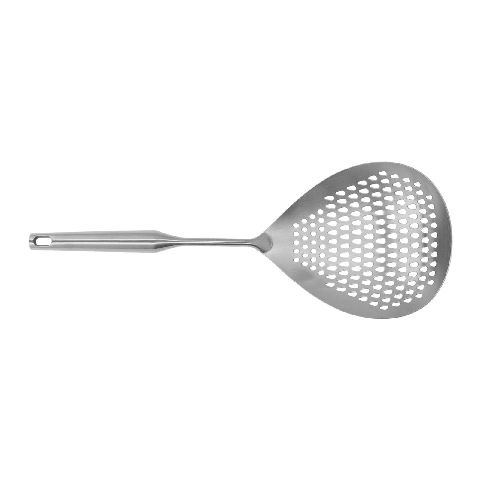 

Skimmer Ladle 304 Stainless Steel Food Grade Long Handle Large Flow Skimmer Spoon for Kitchen серебряный