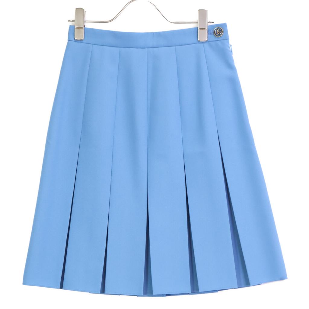 Gucci 633217 Light Blue Medium Pleated Skirt Skirt 36 blueUsed