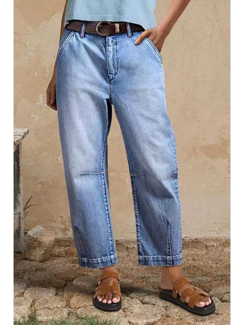 

Women s Casual Fashion Loose Jeans - Long Pants XL светло-синий