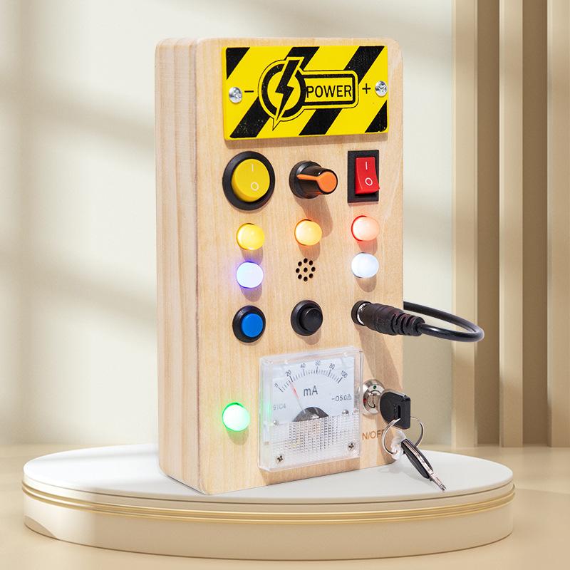 Children'S Educational Early Education Toys Wooden Switch Socket Led Light Traffic Light Kindergarten Busy Board