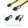 10pcs 50cm Quality 6pin To 8Pin (6+2Pin) PCI-E Cable 18AWG Mining