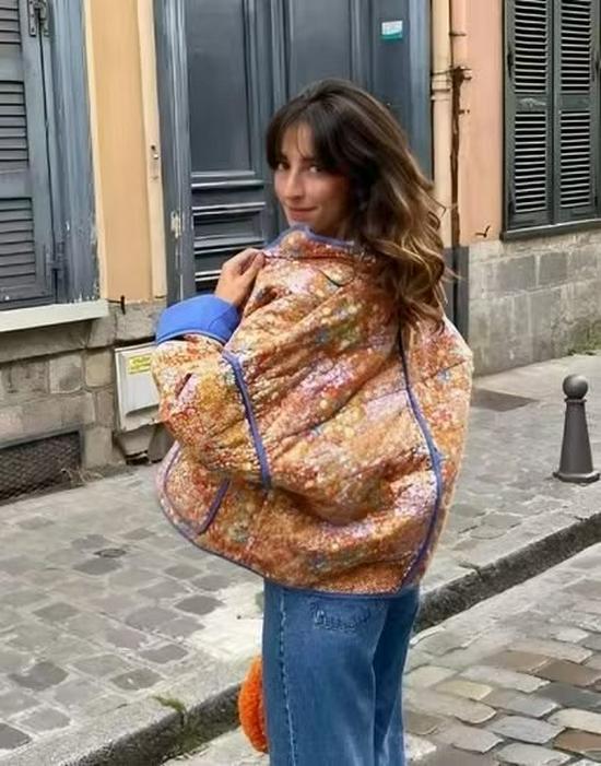 Women's European Style Quilted Floral Jacket - 2023 Autumn/Winter