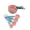 Stainless Steel Handle 8-Piece Measuring Cup & Spoon Set with Food-Grade Plastic Scaled Cups