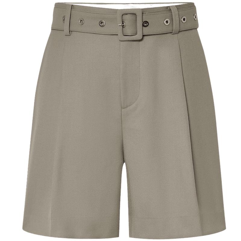 MO&Co. Women s High-Waisted Wool Blend Belted Shorts S