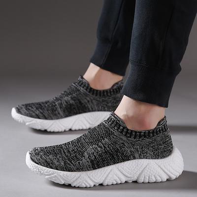 Men's Shoes Slip-on Plus Size Home Lightweight Sneaker Four Seasons Men's Popcorn Fly-Knit Socks Shoes Trendy Shoes