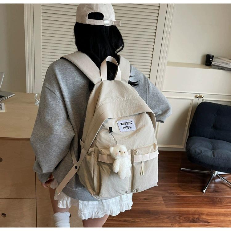 Canvas Backpack Women's Large-capacity Casual All-matching Korean Students 'schoolbag Outdoor Mountaineering Bag Travel