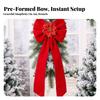 Velvet Christmas Bow Pre-Tied Tree Bows Red for Wedding Backdrop